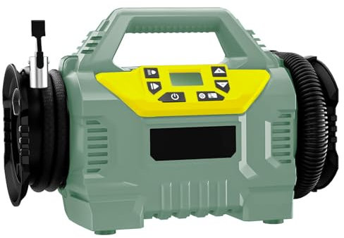 Avilia Compressore 4 in 1 con Funzione Pompa Gonfiaggio, Sgonfiaggio, Aspirazione e Torcia LED Integrata - Tripla Alimentazione con Batteria 20V Lunga Durata, Spina Standard o Porta Accendisigari