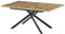 B&D home Esstisch LARS, ausziehbar 120-160 x 80 cm, 4-6 Personen Küchentisch Holztisch mit Kreuzgestell schwarz für Küche, Esszimmer, Industrial modern Design, Eiche Optik, 11202-XS-EIDA-P