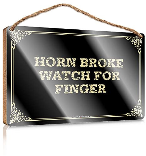 Kleine Schilder für Heimdekoration, Horn gebrochene Uhr für Finger, Holzschild, Winter-Türdekoration, Badezimmer-Kunst, Wanddekoration (15 x 28 cm)