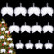 Becellen 12 Stück Engelsflügel Christbaumschmuck, Weiß Weihnachten Engel Federn Ornament Feder Flügel zum Aufhängen für Weihnachtsbaum Deko