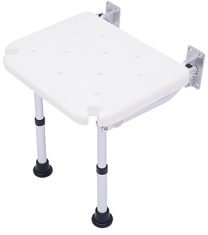 duschsitz wandmontage klappbar duschklappsitz klappsitz klappbarer duschstuhl wand duschhocker klappstuhl badestuhl holz stützfüßen wandklappstuhl badezimmer shower senioren rollen faltbarer armlehnen