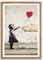 ARTFAVES® Poster - Banksy Girl with balloon | Wanddeko Wandbild Kunst Modern Urban Graffiti | mit Rahmen Eiche | 21 x 30 cm