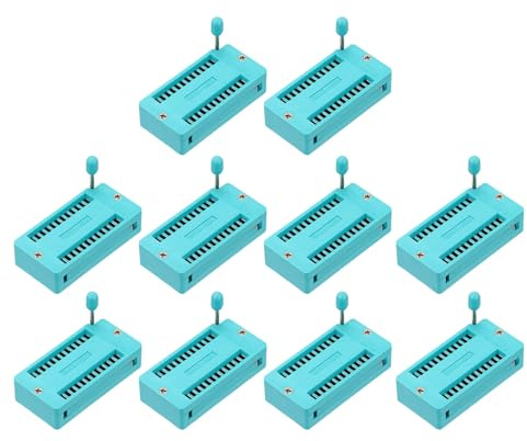 sourcing map 10Pcs Universal IC Test ZIF Socket 24 Pin 2.54mm Pitch DIP Integrate Socket for Microcontroller, Chip, Breadboard