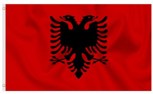 Second Ave Drapeau de l'Albanie 1,5 x 0,9 m Grand avec œillets en laiton
