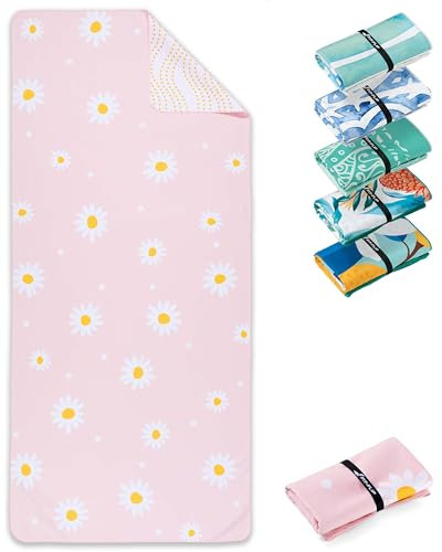 Fit-Flip Strandtuch XXL - Mikrofaser Badetuch - Strandtücher leicht und schnelltrocknend - 100% recyceltes Mikrofaser Handtuch - Strandhandtuch zum Baden (Daisy Dream 200x90cm)