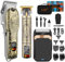 LQT Professional Hair Clipper Set for Men Electric Shaver Razor Cordless Hair Cutting Barber Clippers Beard Trimmer Men’s Grooming Kit Gifts for him (Bronze)
