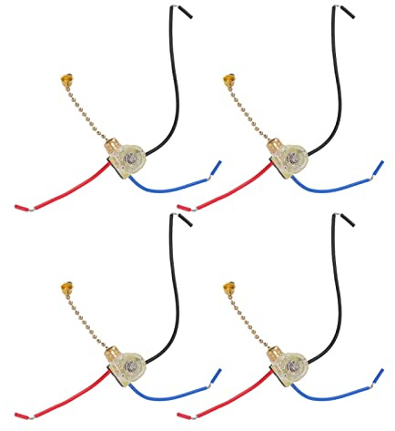 Interruttore della Luce della Ventola del Soffitto, Interruttore a Catena a 3 Fili per Lampadari, Ventole, Lampade, Interruttore a Catena di Tiro di Sostituzione, con Materiale