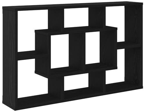 vidaXL Wandregal - Schwarzes Eichenholz, 85 x 16 x 52,5 cm, Hergestellt aus Holzwerkstoff