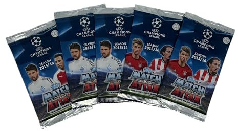 UEFA Champions League -Fussball Sammelkarten - Saison 2015/16-5 Booster X 6 Karten = 30 Trading Karten