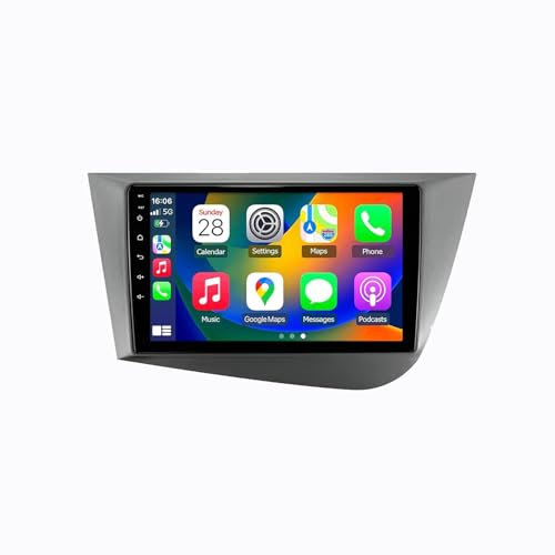 Android 13 2 DIN Pantalla Táctil Radio 9 Coche Pantalla para Seat Leon 2 Mk2 5F 2005-2012 con Enlace Espejo/Navegación GPS/Radio FM/BT/Mandos Volante/Reproductor Multimedia(8G+256G)