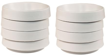 Light Grey Rubber Castor Cups for Furniture Legs, Non Slip Floor Protectors to Prevent Scratches on Wooden or Laminate Surfaces, Bed Wheel Stoppers, 56mm 8 Pack