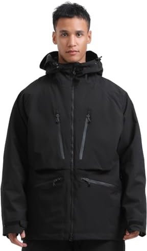 GSOU SNOW Herren Damen Snowboardjacke Baggy Skijacke Weite Snowboard Jacke Ski Jacke für Männer Frauen - Multi Pockets Wasserdicht Winddicht Atmungsaktiv Warm mit Kapuze