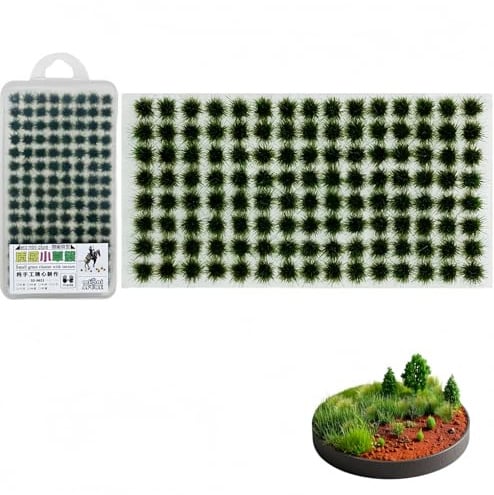QHFlashbuy Modellbau Gras Static,104 Stück Static Grass Tuft,Grasbüschel Pflanzen Modell,Statische Grass Statische Grasbüschel für DIY Eisenbahn Zug Landschaft Kunstrasen Miniatur Gras Deko