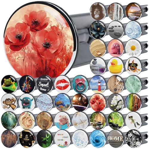 Sanilo Waschbeckenstöpsel, viele schöne Stöpsel für das Waschbecken zur Auswahl, universal mit Motiv (Poppy)