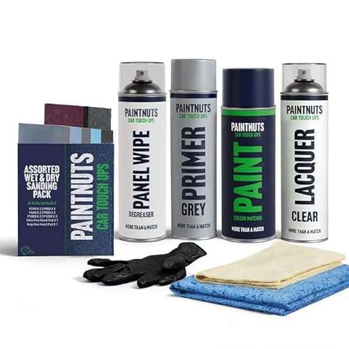 Paintnuts Car Touch Up Paint Aerosol All You Need Bundle | Matched By Registration | Scratches & Larger Damage | Car Repairs
