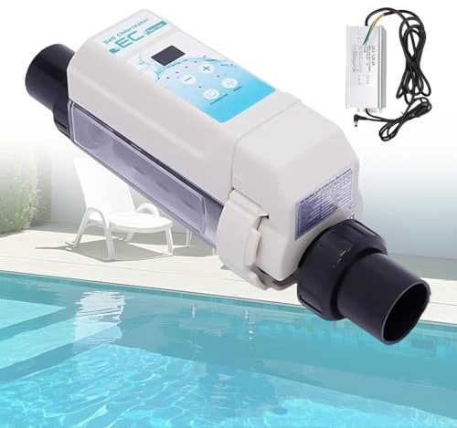 BeoyNot Generador de Cloro salino, con celda de Titanio, para Piscinas de hasta 35 m³/50 m³/68 m³/85 m³, Pantalla Digital y función de autolimpieza 8g/H≤35m³
