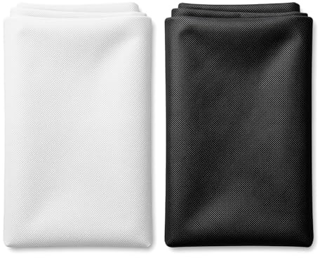 Merzio 2 Pack 1m x 2m Fusible Interfacing for Sewing Iron On Interfacing Lightweight Black and White Non Woven Single Sided Interfacing Fabric for Quilting Crafting Dress Making
