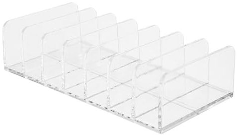Organizzatore Trucchi D e sktop 7 Slot Verticali | Supporto in Plastica Semplice per Conservazione Separata, Risparmio Spazio, Design a Griglia