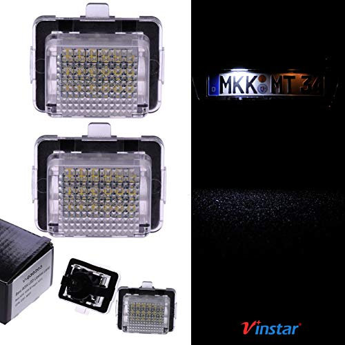 Vinstar LED Kennzeichenbeleuchtung E-geprüft CAN-Bus 18 LEDs je Modul 6000 Kelvin kompatibel mit W204 (alle passenden Modelle in der Produktbeschreibung!)