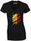 Reality Glitch Torn Romania Flag Womens T-Shirt - V-Neck (Black, XXL)