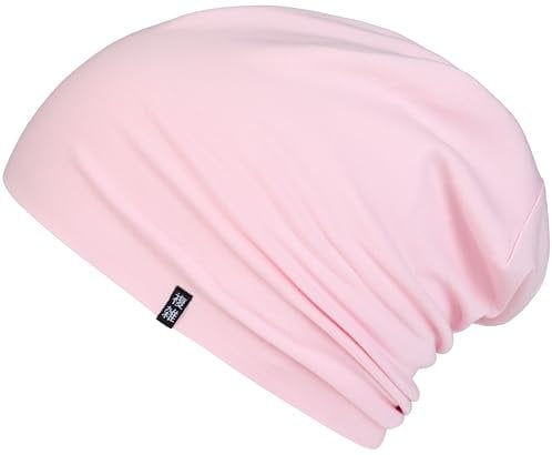 Enter the Complex® Leichte Beanie Mütze, Herren und Damen, Übergangsmütze, Sommer Beanie, Dünne Kopfbedeckung, Baumwolle (Jersey), L/XL, Strawberry Ice Cream Pink
