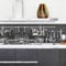 CREARREDA Pannello Paraschizzi Cucina Adesivo da Parete Facile da Applicare Skyline 260 x 60 cm 100% Made in Italy, Ignifugo e Resistente all'Acqua Paraspruzzi Lavandino in PVC