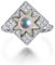 Daesar Damen Ring 750 Weißgold Love 6MM Akoya Perle Blume Quadrat Verlobungsring Trauring Weißgold mit Diamant Gr. 50 (15.9)