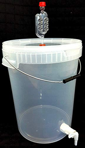 sil2018 Gärbehälter Gäreimer 25L für Bier oder Wein mit Ablasshahn und Gärröhrchen