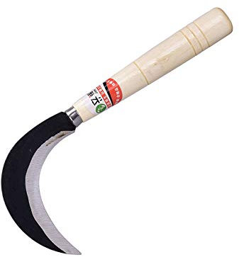 Z-fiber Falce in Acciaio per Erba Giapponese da Giardinaggio con Manico in Legno