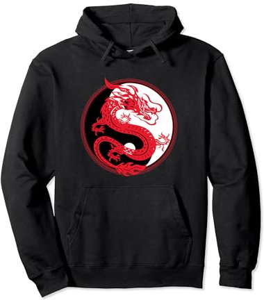 Yin et Yang Dragon Culture Mythe Art Chinois Cadeau Sweat à Capuche