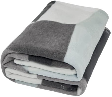 Dreamscene - Plaid in pile con motivo geometrico di grandi dimensioni, 120 x 150 cm, colore: grigio antracite