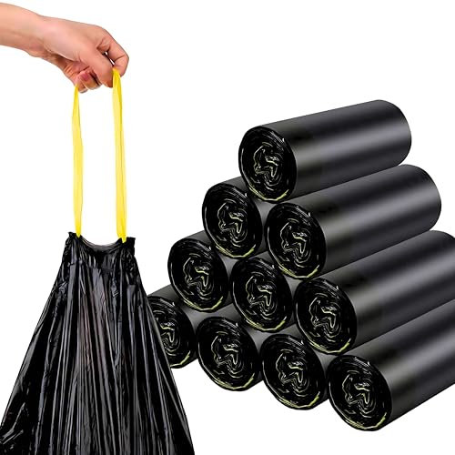 reißfeste Müllsäcke 120L Schwarz - MIT ZUGBAND - 100% Recycelt - XXL Mülltüten (50 bis 1000 Säcke wählbar) (100)