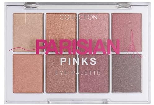 Collection Cosmetics Intensiv pigmentierte Farbe Lidschatten Palette mit 8 atemberaubenden Farbtönen, schimmerndes Metallic, Pariser Rosa