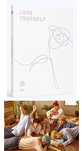 Big Hit Entertainment BTS Love Yourself Her 5th Mini Album [L Version] CD+Poster+Photobook+Photocard+Mini Book+Sticker Pack+(Extra BTS 6 Photocards+1 Double-Sided Photocard+Logo Sticker)