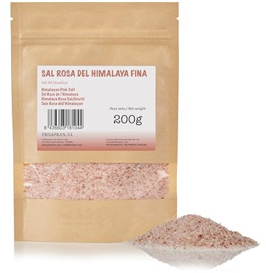 FRISAFRAN | Himalaya Salz Fein 200g | Rosa Kristallsalz Steinsalz fein | himalaya salz | Steinsalz | Natürliche | Feines Himalaya | Rosasalz | Feines Himalaya | Rosasalz | grobes salz für salzmühle