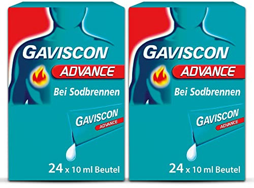 Doppelpack GAVISCON Advance Pfefferminz Suspension bei Sodbrennen 2x 24 Dosierbeutel