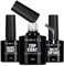 TOMICCA Gel Nail Polish Set, 3Pcs Base Coat No Wipe Top Coat & Matte Top Coat Set, Soak Off UV LED Gel Nail Varnish, Long Lasting Gloss Shiny 8ml