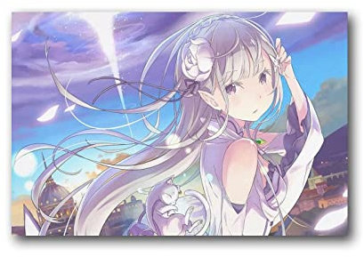 Emilia Anime Poster Re Zero Kara Hajimeru Isekai Seikatsu 11 Poster coole Kunstwerke Gemälde Wandkunst Leinwanddrucke Hängendes Bild Heimdekoration Poster Geschenkidee 20 x 30 cm