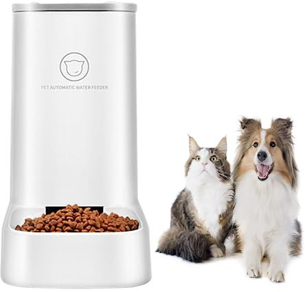 CXAFQ Automatic Cat Feeder, 3.8L Cat Feeder Pet Food Dispenser for pets, with Clog-Free Design, Occupies an area of 0.045 square meters,smaller than A4 paper, Removable design, easy to clean, White
