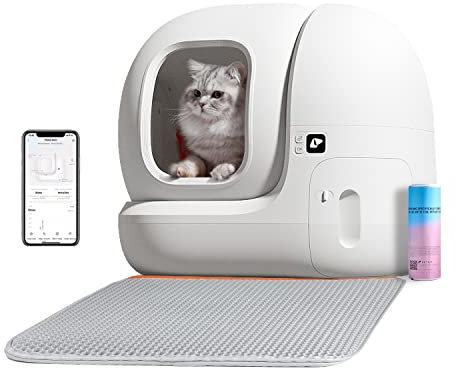 PETKIT Pura Max Selbstreinigende Katzentoilette, Katzenklo Selbstreinigend,xSecure/Geurverwijdering/App-Steuerung/76L Maximales Fassungsvermögen, für Mehrere Katzen (Keine Reinigungslösungsversion)