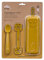 Set Porta cubiertos con cuchara y sujeta baberos de silicona, ocre tierra