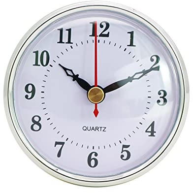ISAKEN 3-1/8 Zoll (80 mm) Uhrwerk, Einsteckuhrwerk Runde Uhr aus Quarzuhr mit Römischen Ziffern und Trim, für 80 mm Durchmesser Wanduhr Uhr Klein DIY Uhrwerk Zubehör