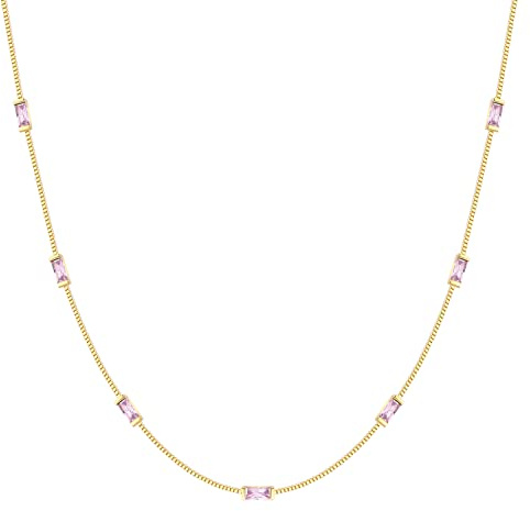 LOUISA SECRET Kette Damen 925 Sterling Silber 14k Vergoldet Halskette Damen | Anhänger Halskette für Frauen Schmuck Weihnachten Geburtstags Geschenk für Sie Frau Freundin Mama Valentinstag