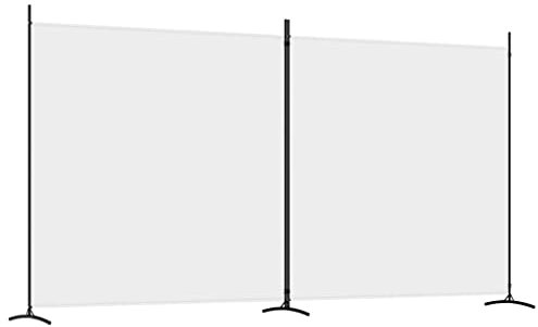 vidaXL Paravent 2-TLG. Raumtrenner Raumteiler Trennwand Umkleide Sichtschutz Spanische Wand Wohnzimmer Schlafzimmer Weiß 348x180cm Stoff