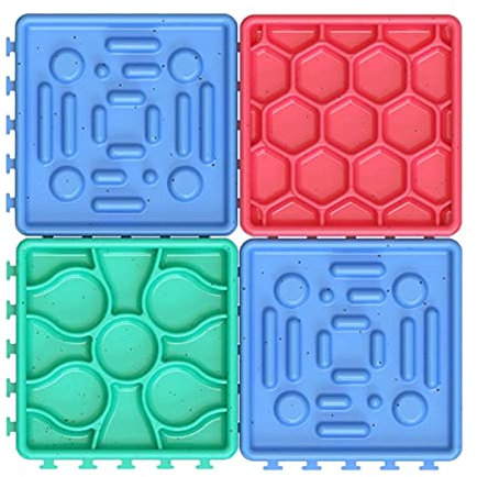 MISETA Gamelle pour chien, tapis d'alimentation lente 4 en 1 pour chien avec ventouse pour petits chiens, bain de toilettage (couleur : 3)
