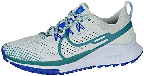 NIKE DJ6158-005 React Pegasus Trail 4 Sneaker Male Light Silver/Mineral Teal-Racer Blue UK 11