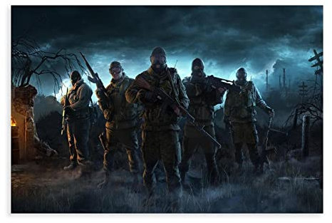 RIELLI S.T.A.L.K.E.R. Spiel 2 Leinwand Poster Schlafzimmer Dekor Sport Landschaft Büro Raum Dekor Geschenk Rahmen: 40 x 60 cm