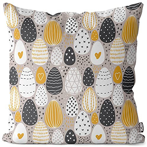 VOID Skandinavische Ostereier Kissenbezug 45x45 Kissenhülle Polyester Zierkissen Couchkissen Ostern Osterdeko Deko, Kissen Größe:45 x 45 cm