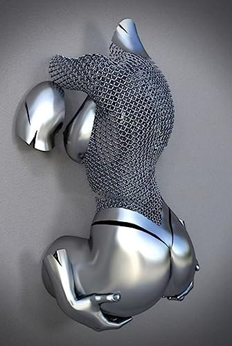Metall Figur Statue Kunst Leinwand Gemälde Romantisch Abstrakt Poster und Drucke 3D Liebhaber Skulptur Poster Modernes Wohnzimmer Heimdekoration - Ohne Rahmen (BST-03,50x70cm*1)