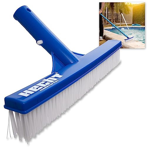 HECHT Pool-bürste, wahlweise mit Teleskopstange – Pool Zubehör – Poolreinigung – Wasserpflege – Komplett Zubehör Set – Für Schwimmbad, Pool, Planschbecken, Whirlpool (Modell 1 + Teleskopstange)
